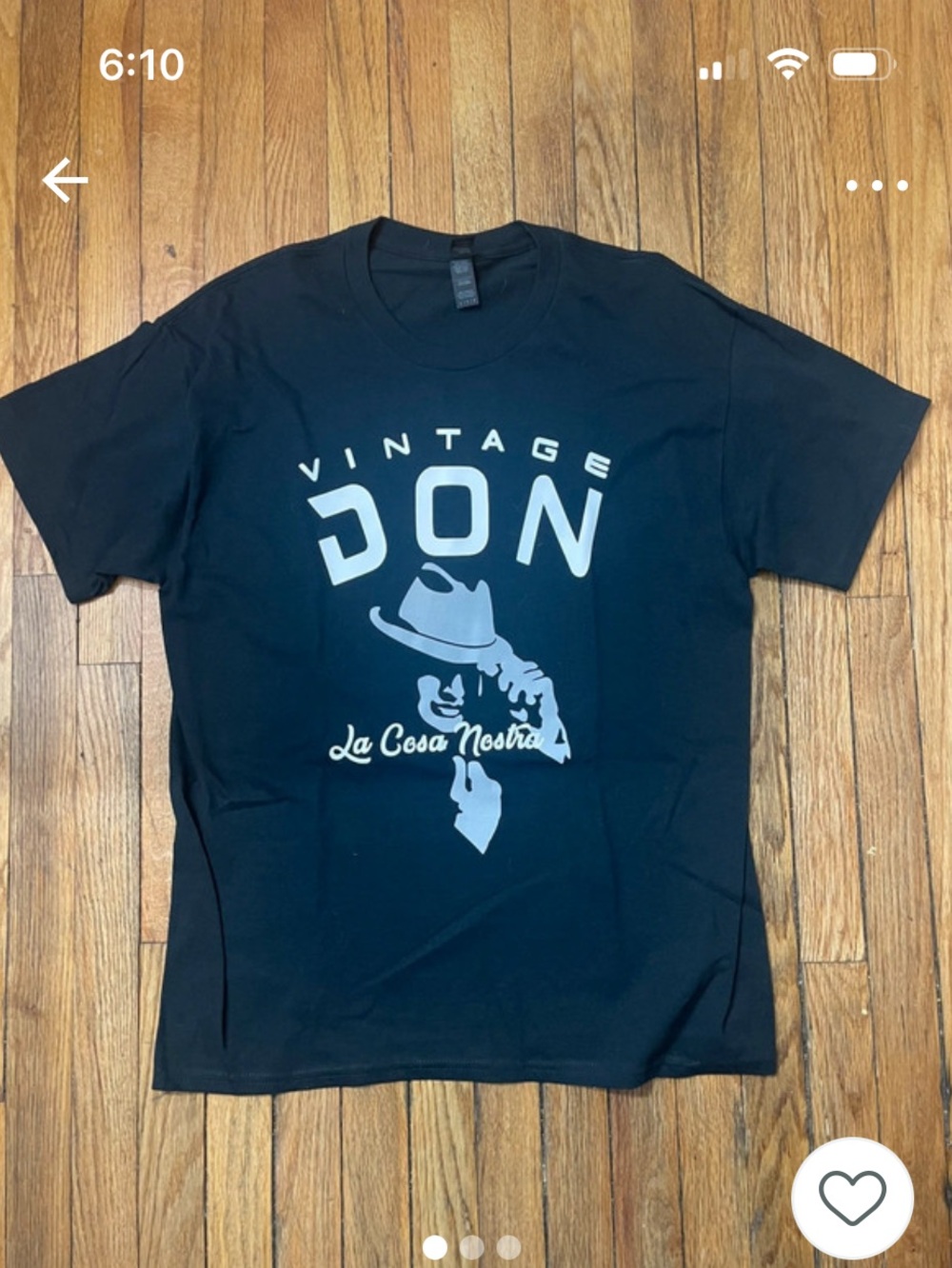 Vintage Don black mafia-style graphic tee shirt.